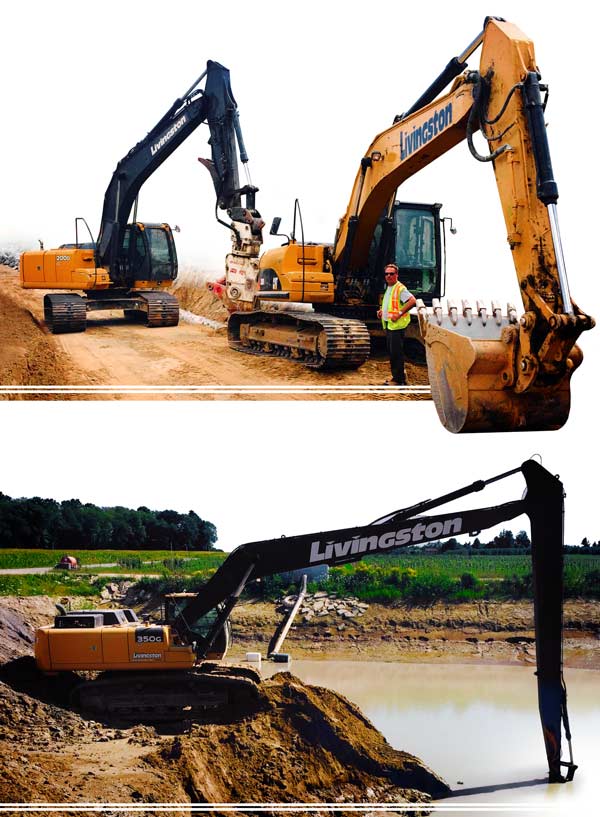 Livingston excavators on construction sites
